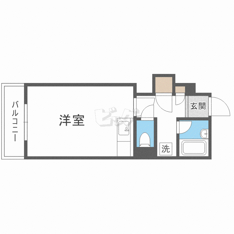 ベルヴィコート麻生(ワンルーム/2階)の間取り写真