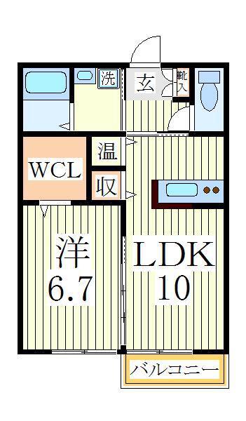 サンフローラ エフII(1LDK/1階)の間取り写真