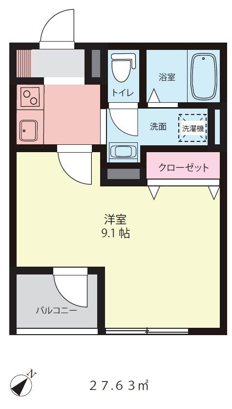 LA CONFOLE(1K/2階)の間取り写真