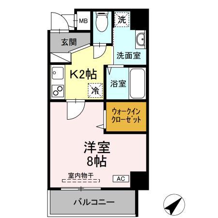 アーバンフォート横浜(1K/2階)の間取り写真