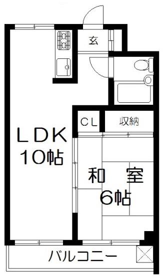 三益ビル(1LDK/5階)の間取り写真