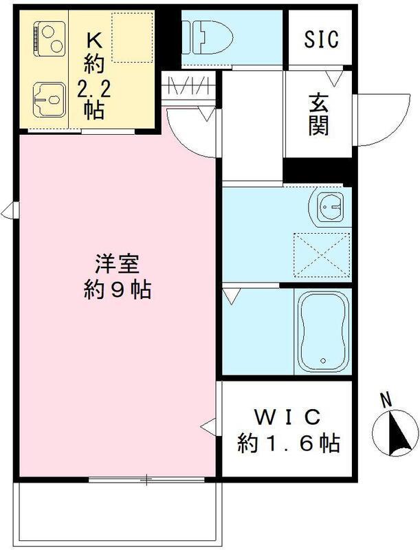 AMBIENTE(1K/2階)の間取り写真