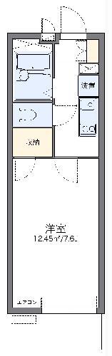 レオパレスカルモII(1K/2階)の間取り写真