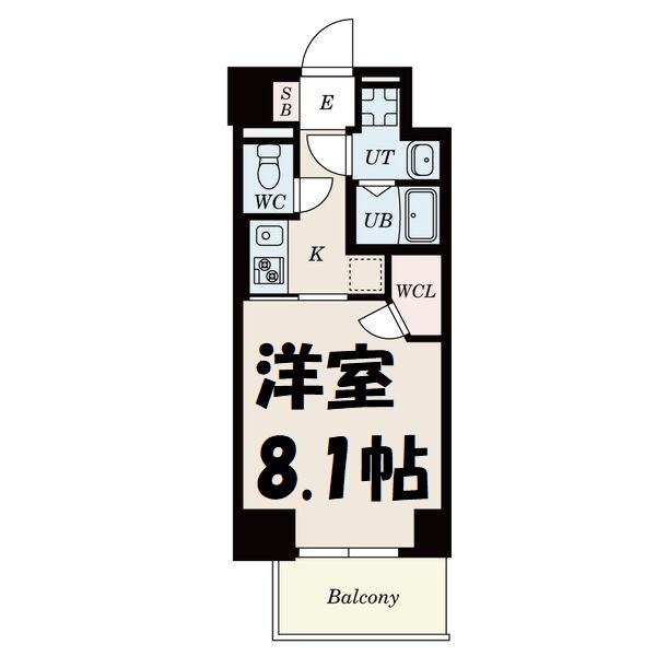 S-RESIDENCE上飯田ウエスト(1K/9階)の間取り写真
