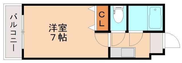 フラット5辻塚(1K/2階)の間取り写真