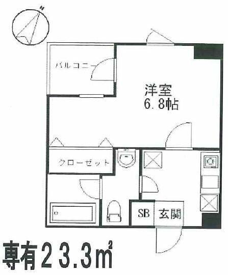 BAUHAUS(1K/2階)の間取り写真