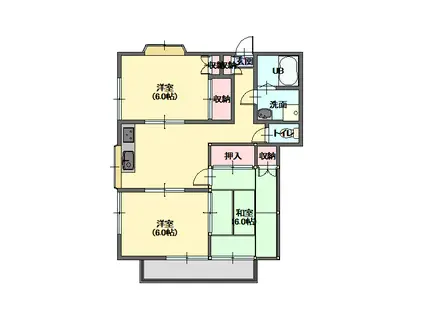 アレストサイトウ(3DK/2階)の間取り写真