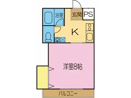 ハイツみずほ 2(1K/2階)の間取り写真