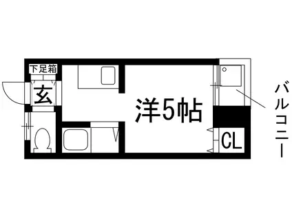 花屋敷日進ビル(1K/3階)の間取り写真