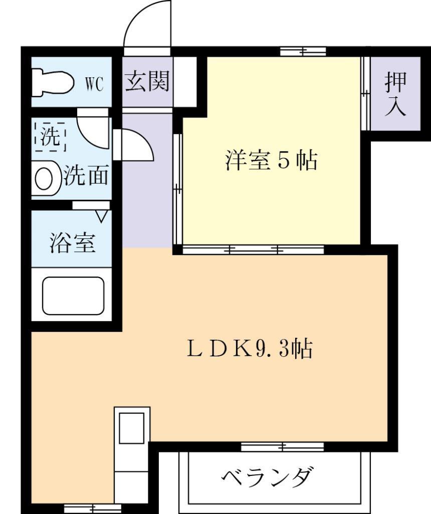 グレースコート(1LDK/1階)の間取り写真
