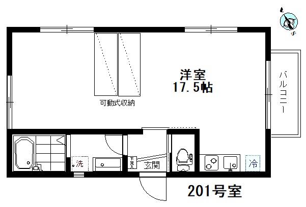 メゾンノワール西小山(ワンルーム/2階)の間取り写真