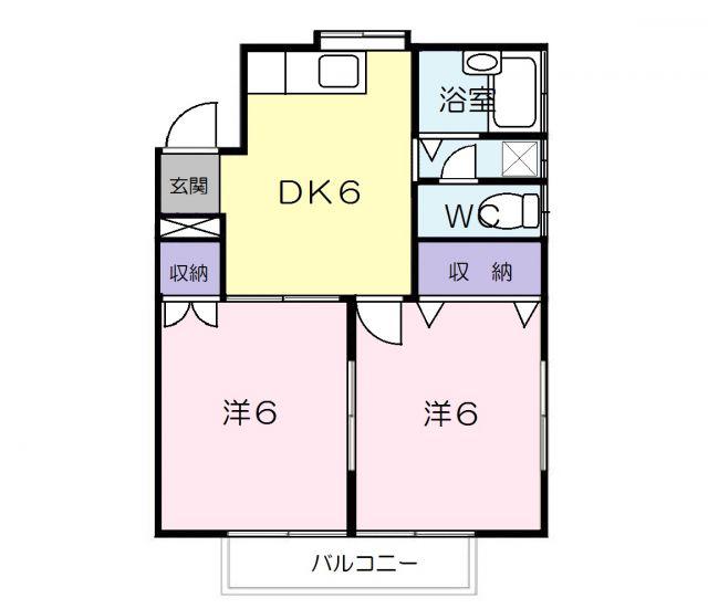 シティハイツ金山(2DK/2階)の間取り写真
