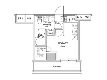 ザ・パークハビオ川口(ワンルーム/10階)の間取り写真
