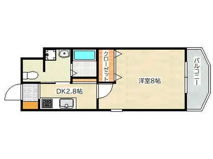 アフロディーテ(1K/2階)の間取り写真