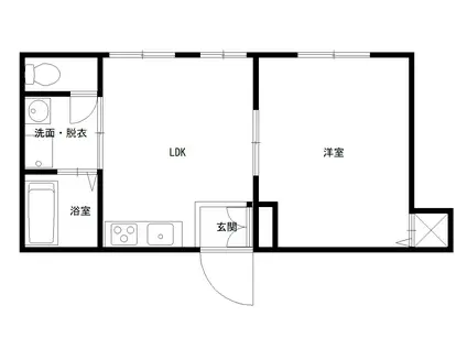 サハコマンション(1LDK/2階)の間取り写真