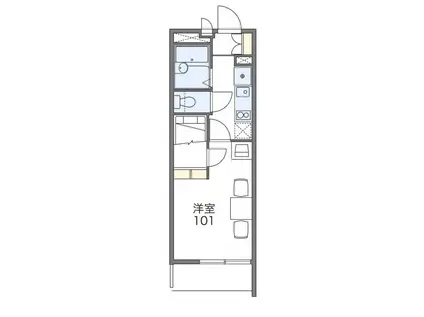 レオパレスブリリアント(1K/4階)の間取り写真