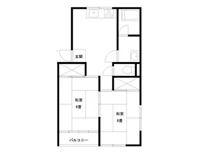 エポックドリーム B(2DK/1階)の間取り写真