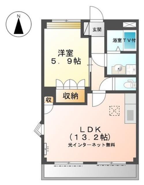 リュミエール(1LDK/2階)の間取り写真