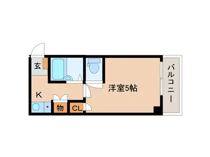 フリューゲル南紀寺(1K/3階)の間取り写真