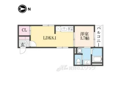 AZULPREMIO2(1LDK/2階)の間取り写真