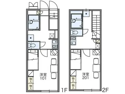レオパレスチェリッシュ(1K/1階)の間取り写真