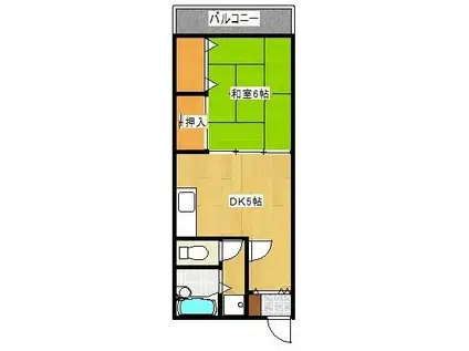 グレースハイム(1DK/1階)の間取り写真