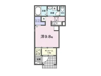 愛宕町アパート(ワンルーム/1階)の間取り写真