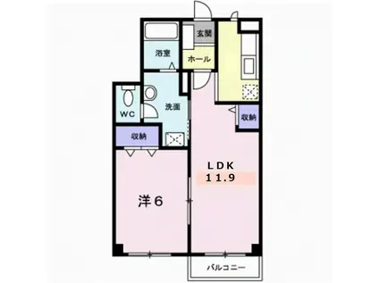 ファインヴィラII(1LDK/1階)の間取り写真