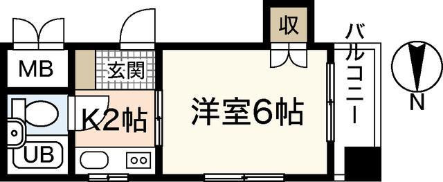 キャッツアイ本川(1K/2階)の間取り写真