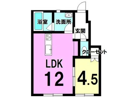 シャ・アムール(1LDK/1階)の間取り写真