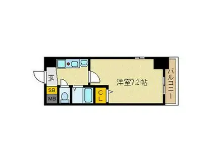 エステムコート博多駅前IIセグティス(1K/5階)の間取り写真