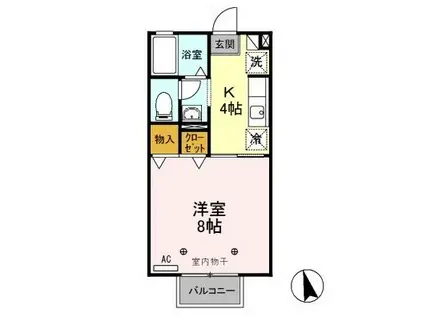 メゾンフィトンチットII(1K/2階)の間取り写真