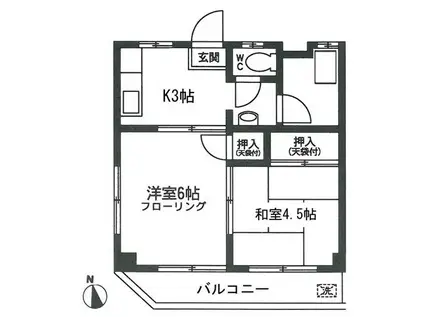 ミツルビル(2K/3階)の間取り写真