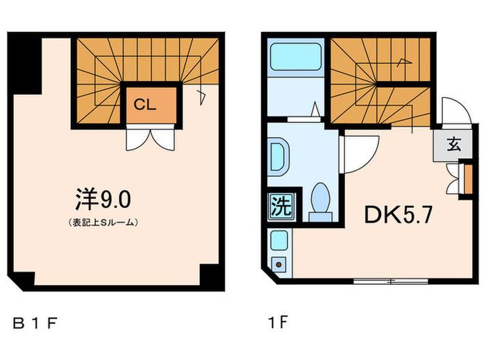CONTEL SHIROGANE(1DK/B1階)の間取り写真