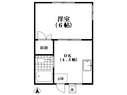 共和ハイム(1DK/1階)の間取り写真