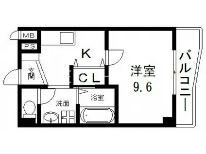 ディオーネ・ジ・エータ長堂(1K/6階)の間取り写真