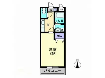 クレールオゴ(1K/2階)の間取り写真