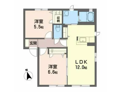 ハイツ プリンセス(2LDK/1階)の間取り写真