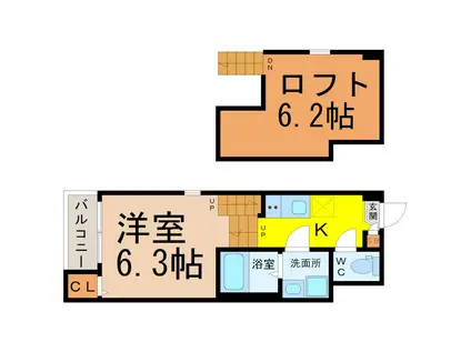 TRUST(1SK/2階)の間取り写真