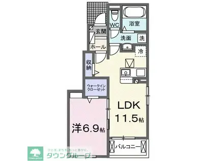 ネオブライツII(1LDK/1階)の間取り写真