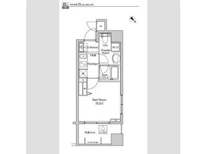プライムアーバン月島(1K/6階)の間取り写真