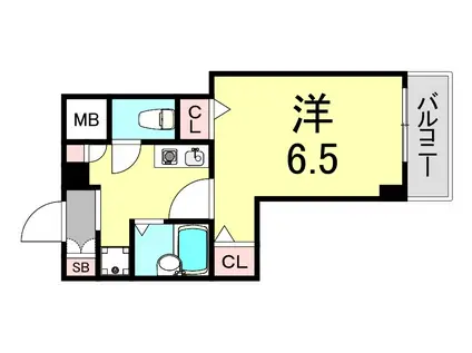 アルシュ住吉(1K/2階)の間取り写真