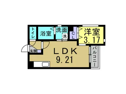 SOLO(1LDK/2階)の間取り写真