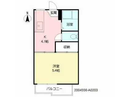 サンエクセル大江(1K/2階)の間取り写真