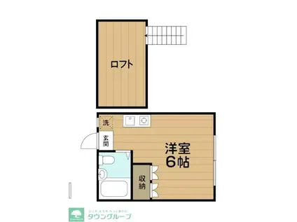 ロッケンハウスA(ワンルーム/1階)の間取り写真