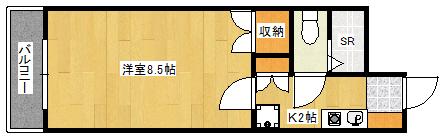 光ハイツ(1K/3階)の間取り写真