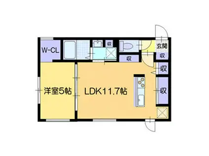 ノルフィーノN18(1LDK/1階)の間取り写真