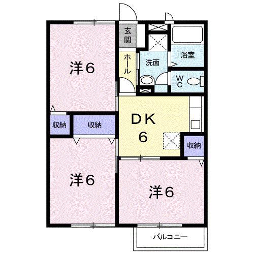 ウエストコート船江山(3DK/2階)の間取り写真