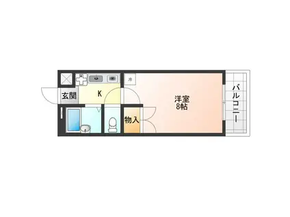 彩華III(1K/3階)の間取り写真