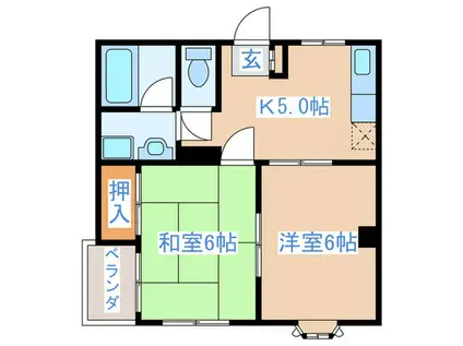 コートシャルム(2K/2階)の間取り写真